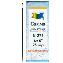 Иглы для шитья ручные " Gamma" для переплет. работ 5" N- 271 25 шт. в конверте в конверте