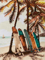 Кристальная ( алмазная) мозаика  " ФРЕЯ" ALPD- 057 на подрамнике " Летний серфинг" 30 х 40 см