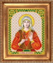 Рисунок на ткани для вышивки бисером И-5168 Святая Великомученица Злата 13,5х17см