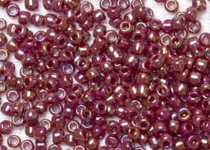 Бисер Япония круглый 11/0 10г 0406 красно-коричневый, радужный непрозрачный