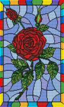 Кристальная ( алмазная) мозаика  " ФРЕЯ" ALV- 115 " Красная роза. Витраж" 30 х 50 см