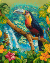 Кристальная ( алмазная) мозаика  " ФРЕЯ" ALPD- 015 на подрамнике " У истока Амазонки" 40 х 50 см