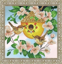 Рисунок на ткани для вышивки бисером  К-3132 Гнездышко
