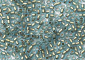 Бисер Япония круглый 11/0 10 г 0995F морская вода матовый радужный, золотая линия внутри