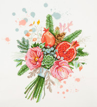 Кристальная ( алмазная) мозаика  " ФРЕЯ" ALVR- 241 " Букет с гранатом" 40 х 45 см