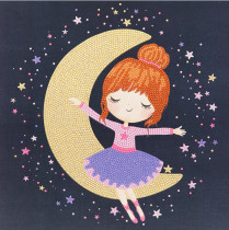 Кристальная ( алмазная) мозаика  " ФРЕЯ" ALBP- 295 постер " Лунная девочка" 30 х 30 см
