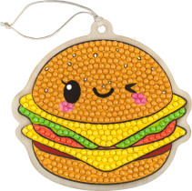 Кристальная ( алмазная) мозаика  " ФРЕЯ" ALVP- 026 подвеска " Бургер" 9. 5 х 8 см