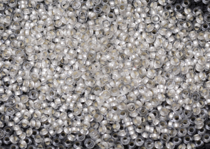 Бисер Япония DEMI 11/0 10г PF0021F Permanent Finish, хрусталь матовый, серебряная линия внутри