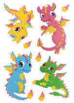Кристальная ( алмазная) мозаика  " ФРЕЯ" ALVN- 123 наклейки " Дракончики" 14 х 19. 5 см