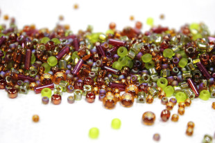 Бисер Япония " TOHO" MIX 25 г №3227 малиново- зеленый