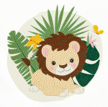 Кристальная ( алмазная) мозаика  " ФРЕЯ" ALBP- 307 постер " Милый львёнок" 20 х 20 см