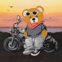 Кристальная ( алмазная) мозаика  " ФРЕЯ" ALBP- 273 постер " Мотоциклист" 30 х 30 см