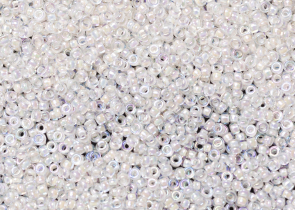 Бисер Япония MIYUKI Seed Beads 15/0 5г 0281 бледный кристалл радужный персиковая линия внутри