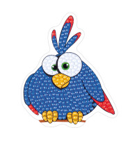 Кристальная ( алмазная) мозаика  " ФРЕЯ" ALVM- 076 магнит " Синяя птичка" 7. 5 х 8. 5 см