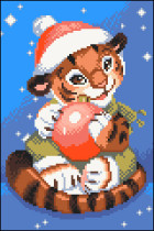 Кристальная ( алмазная) мозаика  " ФРЕЯ" ALVK- 98 " Игривый тигренок" 20 х 30 см