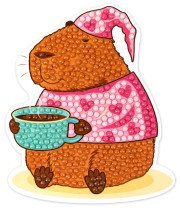 Кристальная ( алмазная) мозаика  " ФРЕЯ" ALVM- 084 магнит " Капибара" 8. 5 х 10 см