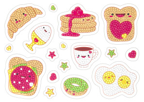 Кристальная ( алмазная) мозаика  " ФРЕЯ" ALVN- 133 наклейки " Завтрак" 19. 5 х 14 см