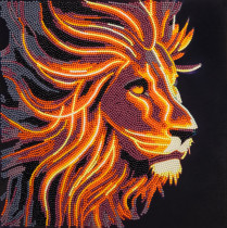 Кристальная ( алмазная) мозаика  " ФРЕЯ" ALBP- 263 постер " Огненный лев" 30 х 30 см