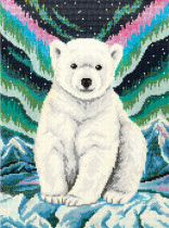 Кристальная ( алмазная) мозаика  " ФРЕЯ" ALPD- 017 на подрамнике " Полярный мишка" 30 х 40 см