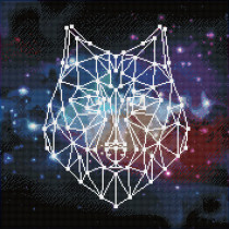 Кристальная ( алмазная) мозаика  " ФРЕЯ" ALV- 109 " Волк. Абстракция" 50 х 50 см