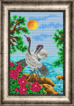 Рисунок на ткани для вышивки бисером  К-3101 Журавли: Верность и долголетие