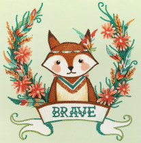 Кристальная ( алмазная) мозаика  " ФРЕЯ" ALBP- 279 постер " Храбрый лис" 30 х 30 см