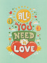Кристальная ( алмазная) мозаика  " ФРЕЯ" ALBP- 312 постер " Всё, что тебе нужно- любовь" 30 х 40 см