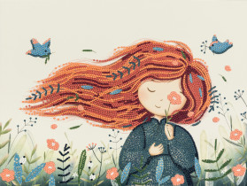 Кристальная ( алмазная) мозаика  " ФРЕЯ" ALBP- 309 постер " Теплый ветер" 40 х 30 см