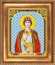 Рисунок на ткани для вышивки бисером И-5153 Святой Благоверный Князь Глеб 13,5х17см