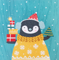 Кристальная ( алмазная) мозаика  " ФРЕЯ" ALBP- 320 постер " Пингвин" 30 х 30 см