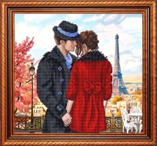 Рисунок на ткани для вышивки бисером  К-3082 Встреча в Париже