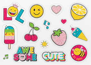 Кристальная ( алмазная) мозаика  " ФРЕЯ" ALVN- 137 наклейки " Всё клубнично!" 19. 5 х 14 см