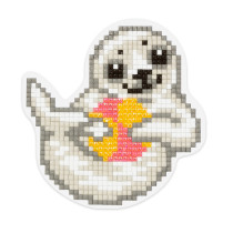 Кристальная ( алмазная) мозаика  " ФРЕЯ" ALVM- 048 магнит " Тюлень" 9 х 9 см