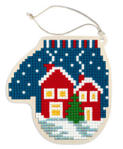 Кристальная ( алмазная) мозаика  " ФРЕЯ" ALVP- 019 подвеска " Рукавичка" 9 х 9 см