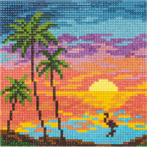 Кристальная ( алмазная) мозаика  " ФРЕЯ" ALVR- 214 " Морской закат" 14 х 14 см