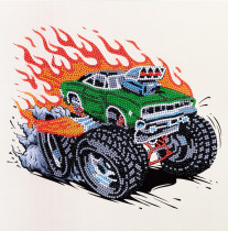 Кристальная ( алмазная) мозаика  " ФРЕЯ" ALBP- 322 постер " Монстр Трак" 30 х 30 см