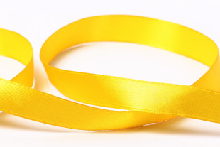 Лента атласная 12 мм ( 1/2 ") "Gamma" №017 т.желтый 33 метра
