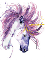 Кристальная ( алмазная) мозаика  " ФРЕЯ" ALV- 66 " Единорог" 30 х 40 см