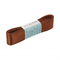 Лента атласная 25 мм ( 1 ") "Gamma" ФАСОВКА 5.4 м №100 т.коричневый