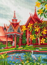 Кристальная ( алмазная) мозаика  " ФРЕЯ" ALPD- 061 на подрамнике " Путешествие в Камбоджу" 30 х 40 см